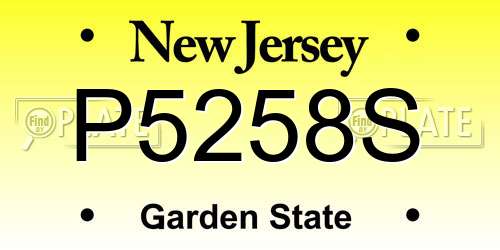 P5258S New Jersey License Plate