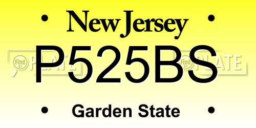 P525BS New Jersey License Plate