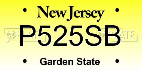 P525SB New Jersey License Plate