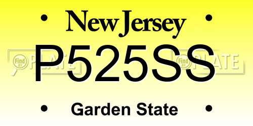 P525SS New Jersey License Plate