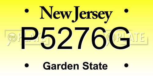 P5276G New Jersey License Plate