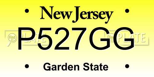 P527GG New Jersey License Plate