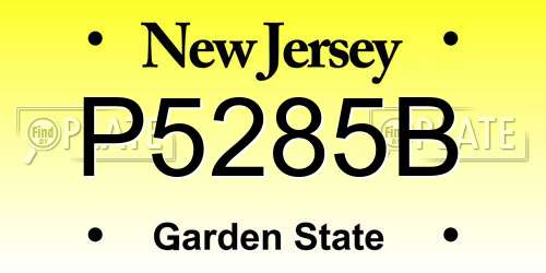 P5285B New Jersey License Plate