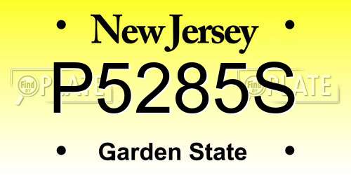 P5285S New Jersey License Plate