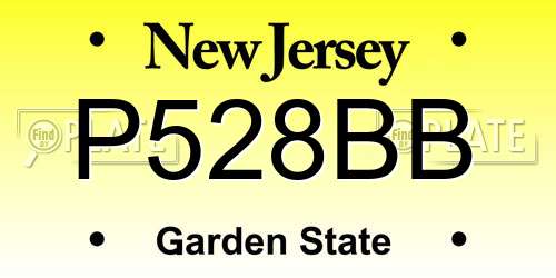P528BB New Jersey License Plate