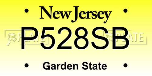 P528SB New Jersey License Plate