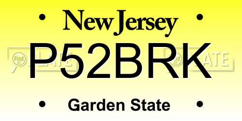 P52BRK New Jersey License Plate