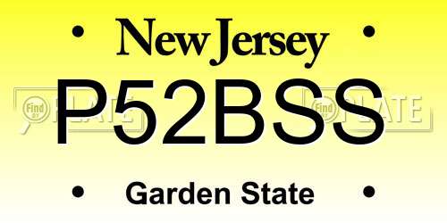 P52BSS New Jersey License Plate