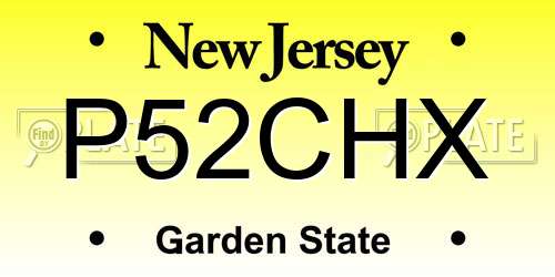 P52CHX New Jersey License Plate
