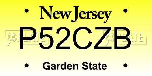 P52CZB New Jersey License Plate