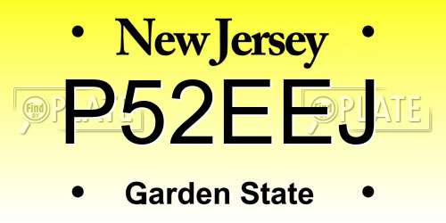P52EEJ New Jersey License Plate
