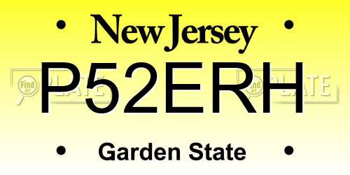 P52ERH New Jersey License Plate