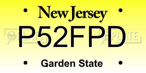 P52FPD New Jersey License Plate