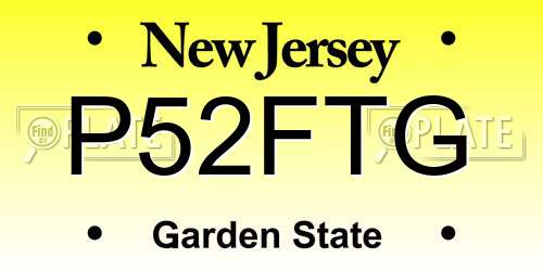 P52FTG New Jersey License Plate
