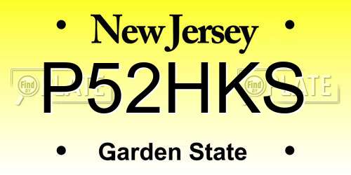 P52HKS New Jersey License Plate