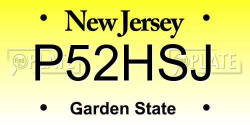 P52HSJ New Jersey License Plate