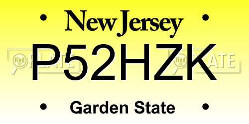 P52HZK New Jersey License Plate