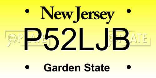 P52LJB New Jersey License Plate