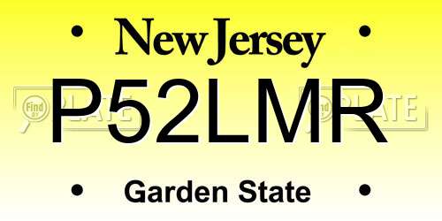 P52LMR New Jersey License Plate