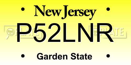 P52LNR New Jersey License Plate