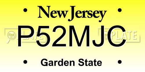 P52MJC New Jersey License Plate