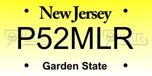 P52MLR New Jersey License Plate