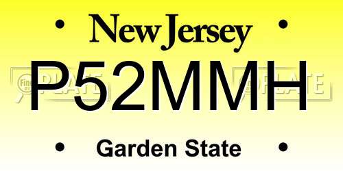 P52MMH New Jersey License Plate