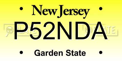 P52NDA New Jersey License Plate