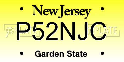 P52NJC New Jersey License Plate