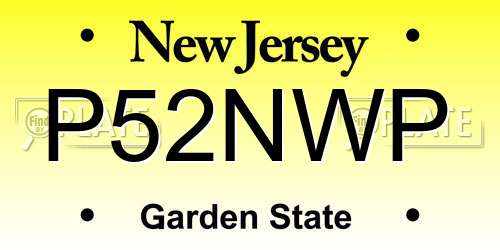 P52NWP New Jersey License Plate