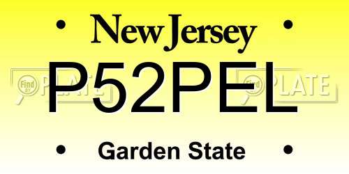 P52PEL New Jersey License Plate