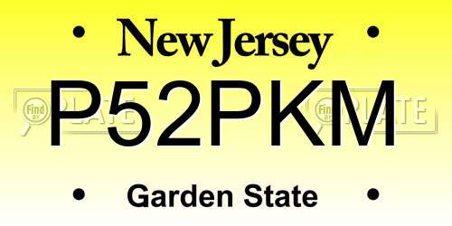 P52PKM New Jersey License Plate