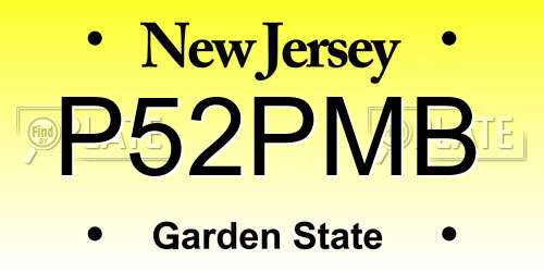 P52PMB New Jersey License Plate