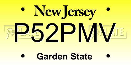 P52PMV New Jersey License Plate