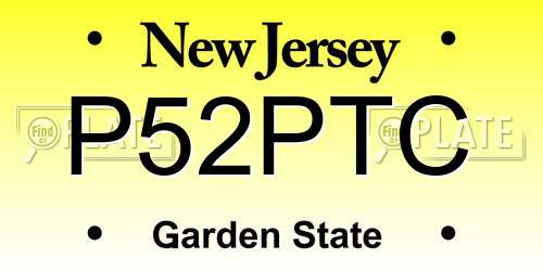 P52PTC New Jersey License Plate