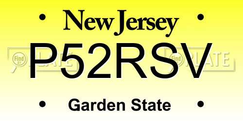 P52RSV New Jersey License Plate