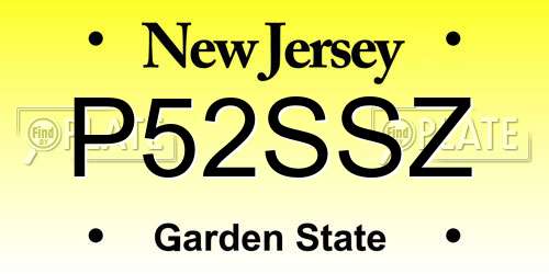 P52SSZ New Jersey License Plate