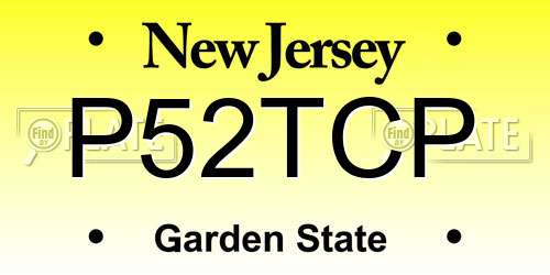 P52TCP New Jersey License Plate