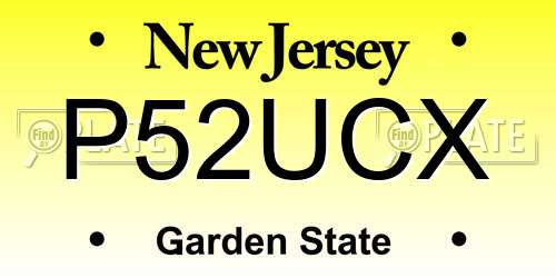 P52UCX New Jersey License Plate