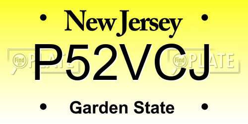 P52VCJ New Jersey License Plate