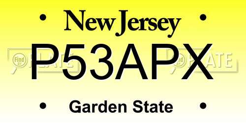 P53APX New Jersey License Plate