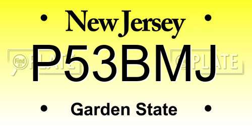 P53BMJ New Jersey License Plate