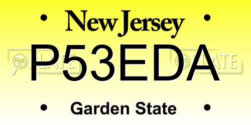 P53EDA New Jersey License Plate
