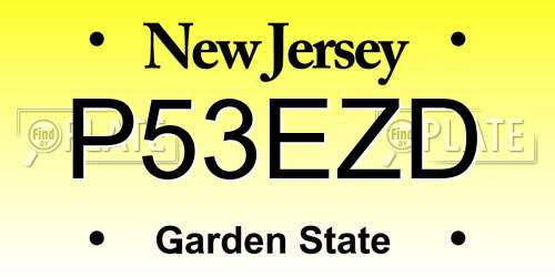 P53EZD New Jersey License Plate