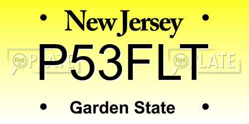 P53FLT New Jersey License Plate