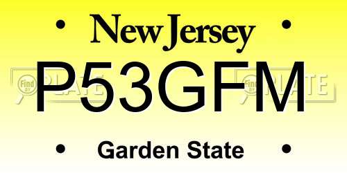 P53GFM New Jersey License Plate
