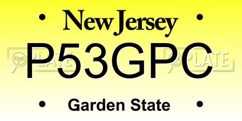 P53GPC New Jersey License Plate