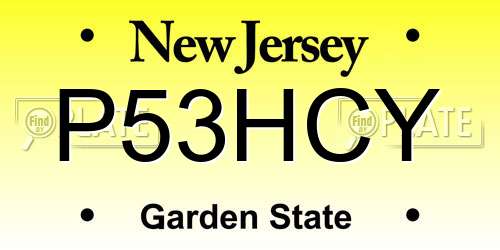 P53HCY New Jersey License Plate