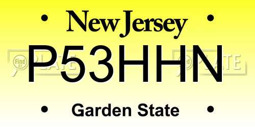 P53HHN New Jersey License Plate