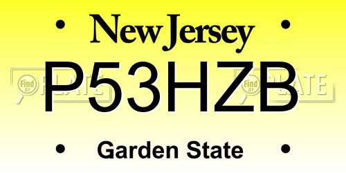 P53HZB New Jersey License Plate